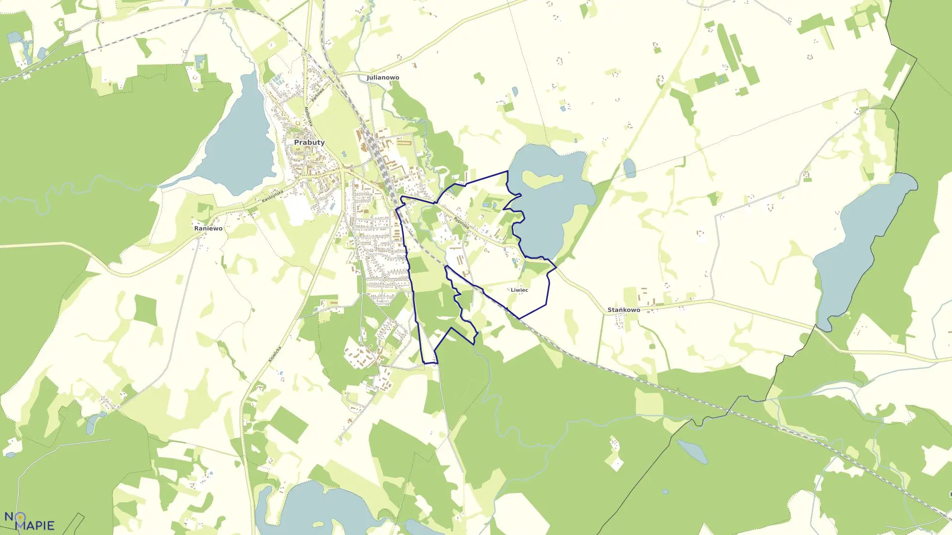 Mapa obrębu 0004 Prabuty - M w gminie Prabuty