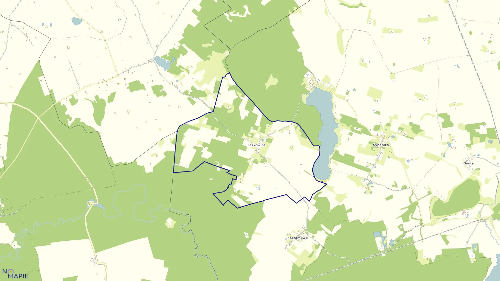 Mapa obrębu Laskowice w gminie Prabuty